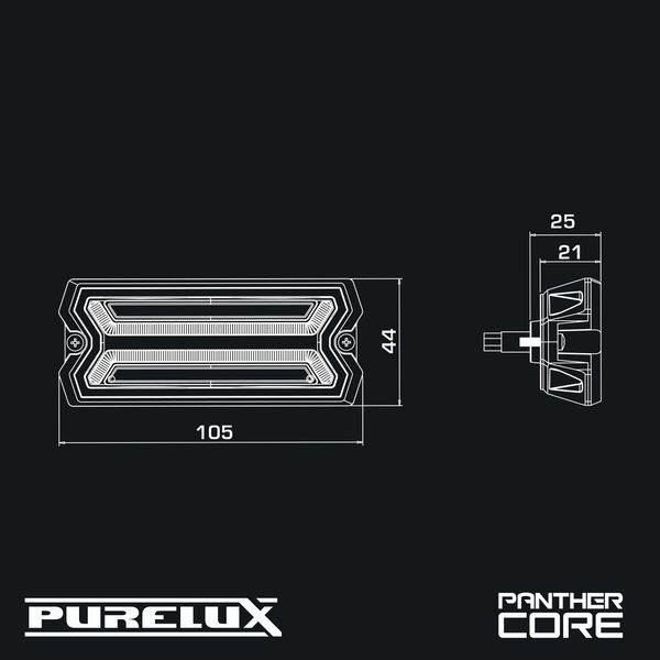 Warning light / Marker light PURELUX Panther Core-W - 12/24V / 53W / 105 mm - Image 4