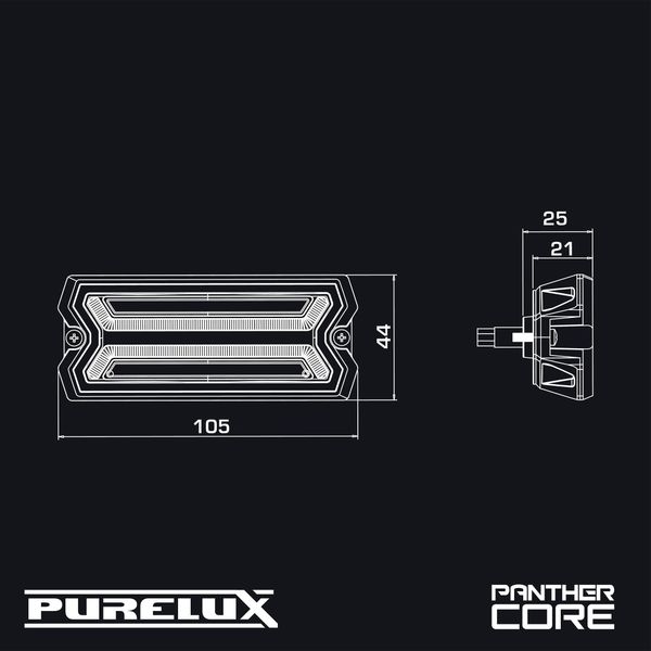 Warning light / Marker light PURELUX Panther Core-W - 12/24V / 53W / 105 mm - Image 6