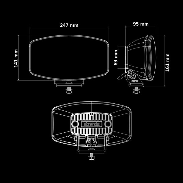 Auxiliary light STRANDS Ize Led Og Oval - Rectangle / 25 cm / 145W / Ref. 20 - Image 6